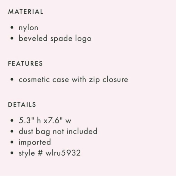 Kate Spade Striped Lip Print Nylon Dome Cosmetic Case NWT - Picture 6 of 8